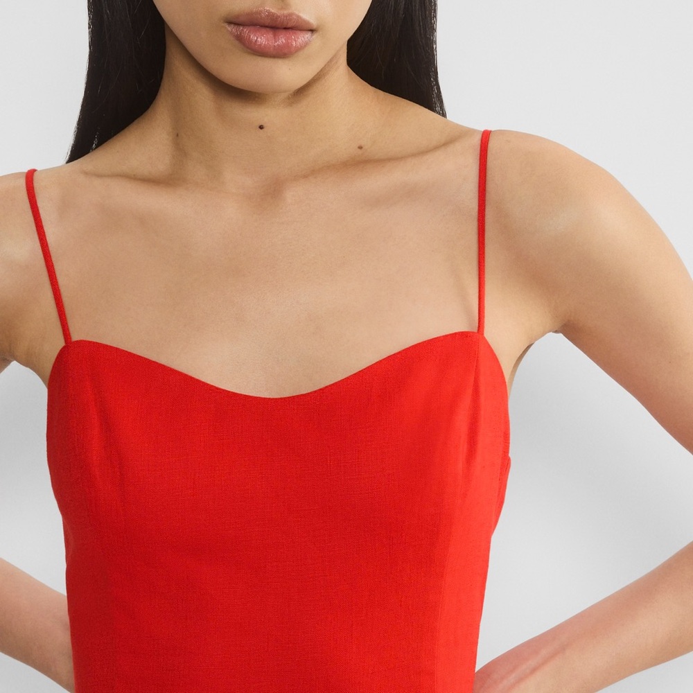NWT Aritzia Barrafina Linen Dress in Poppy Red 10 - Picture 3 of 8